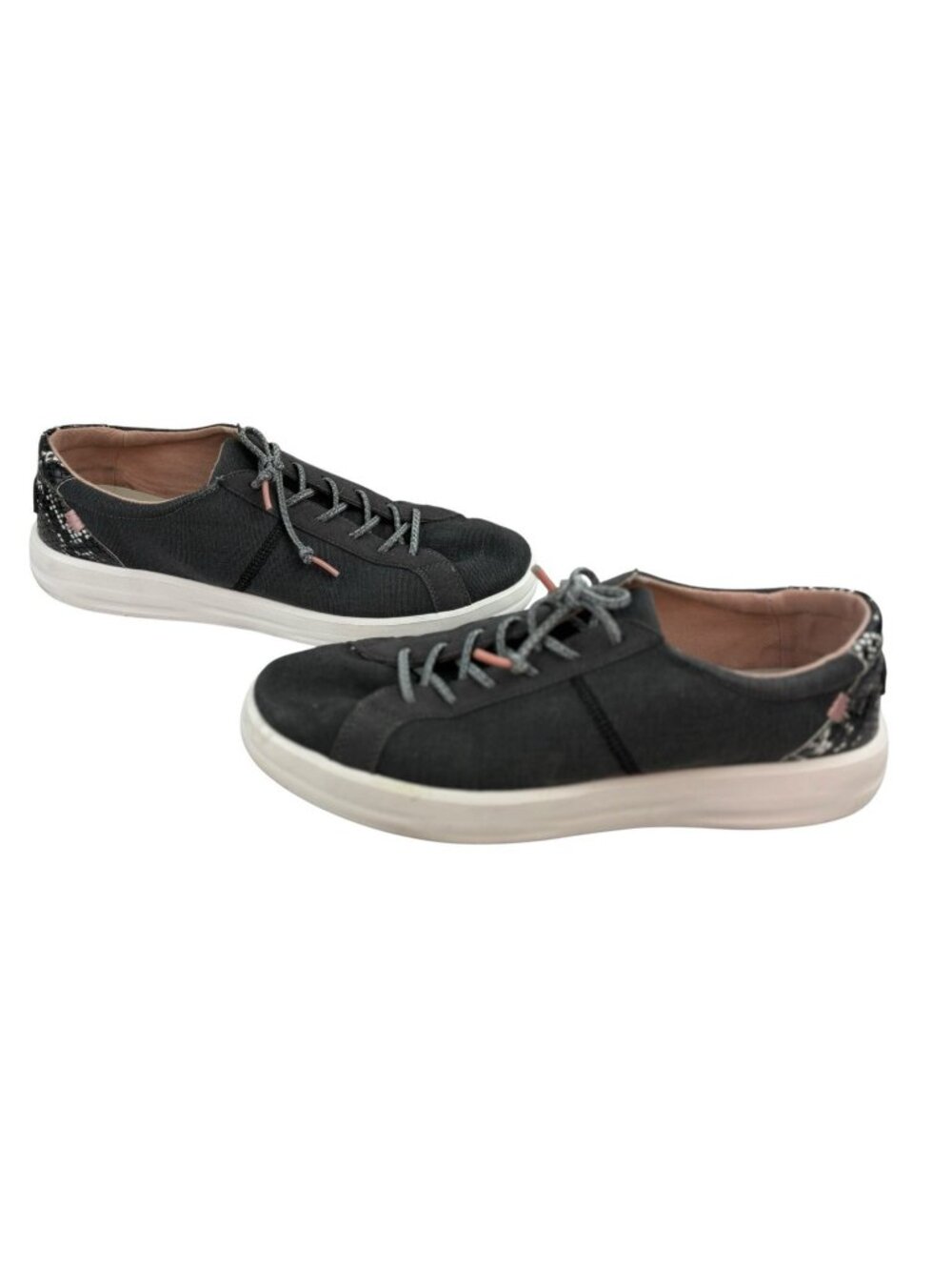 *Hey Dude Karina Womens Shoes Size 10 Jet Black  Casual Bungee Lace Fabric - Picture 10 of 14